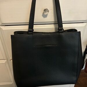 Elegant Black Leather Tote Bag